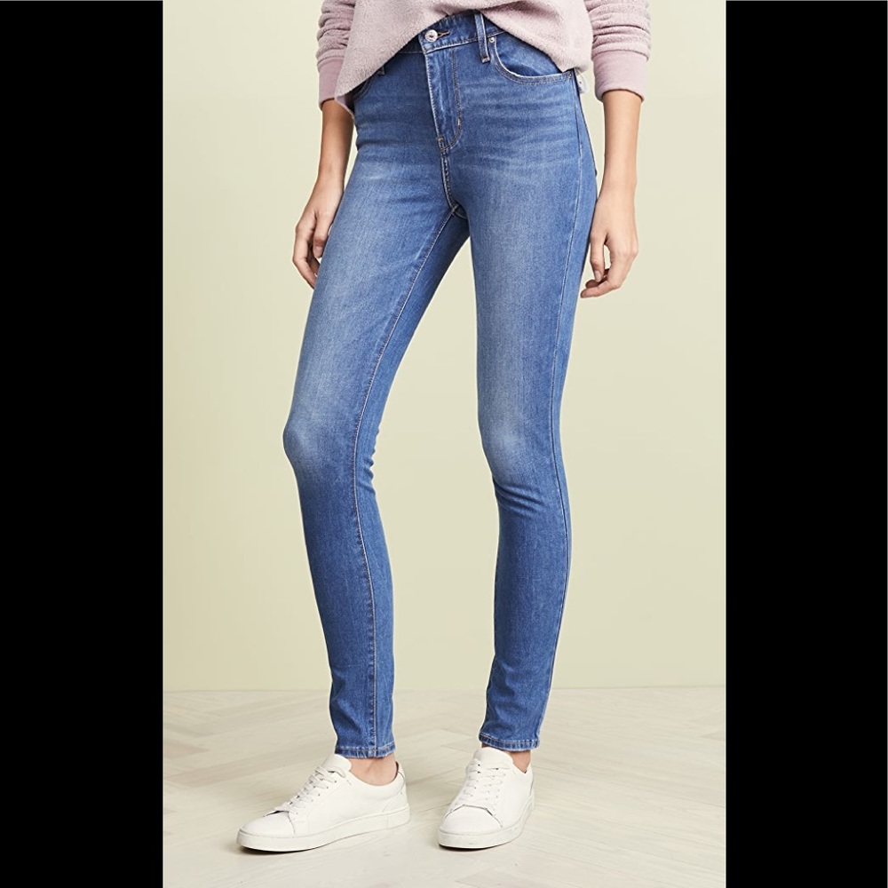 Levi’s 721 Mid Blue Wash Denim Skinny Jeans